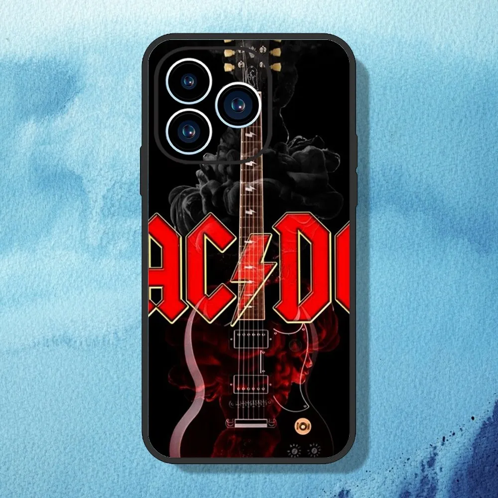 A-ACDC Band Phone Case For iPhone 11 12 13 14 15 Mini Pro Max Plus 8 xr xs Black Shell