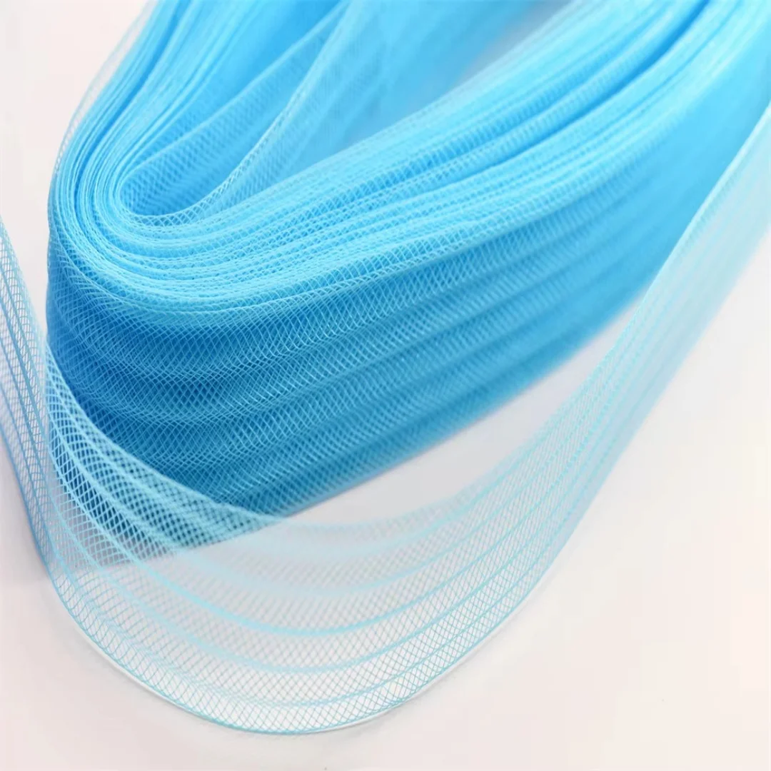 Colorful Stretch Elastic Polyester Crinoline Horsehair Braid Mesh Trim Boning Tape for Millinery Hats Wedding Dress Dance Skirt