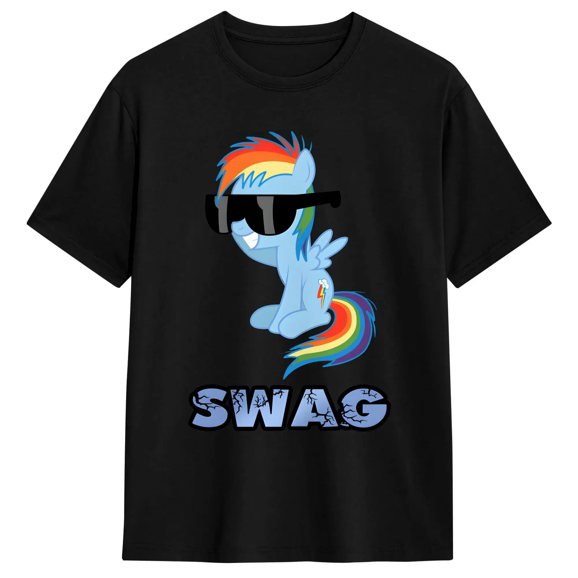 Rainbow Dash And Friends Cotton T-Shirt For Men Summer Filly Swag  Vintage T Shirts Breathable Novelty Tee Shirt Plus Size