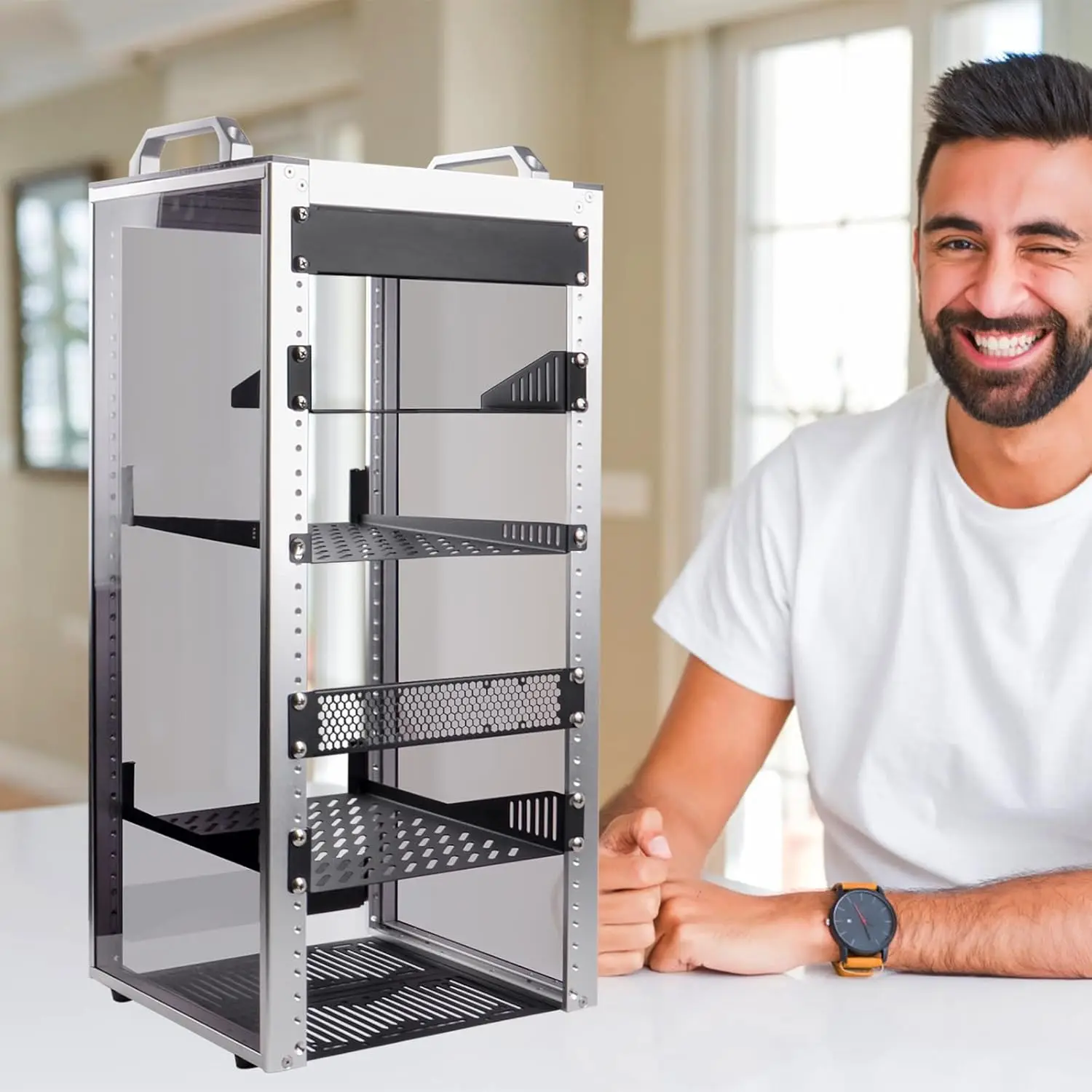 خزانة خادم 12U، رف خادم 10 بوصة للشبكة والخوادم ومعدات الصوت والفيديو، DeskPi RackMate T2 Rackmount-Hot #3