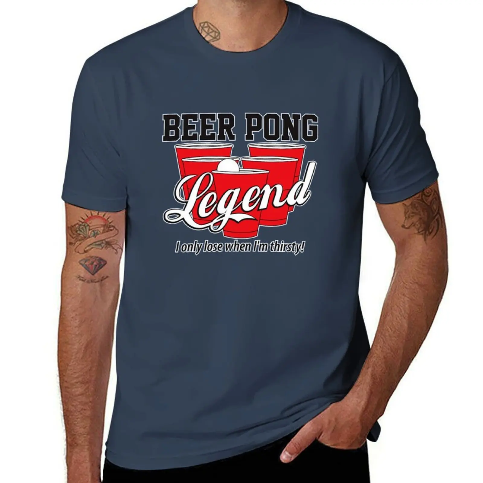 

BEER PONG LEGEND T-Shirt Plus Size Simple Casual Top