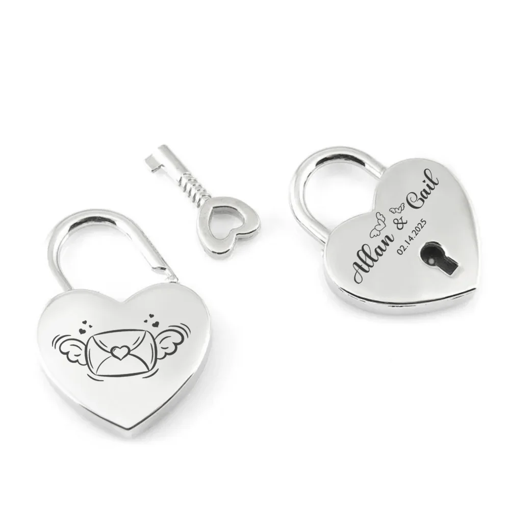 A custom-made padlock, combination lock Eternal Love Lock Precision polishing smooth heart wedding souveni