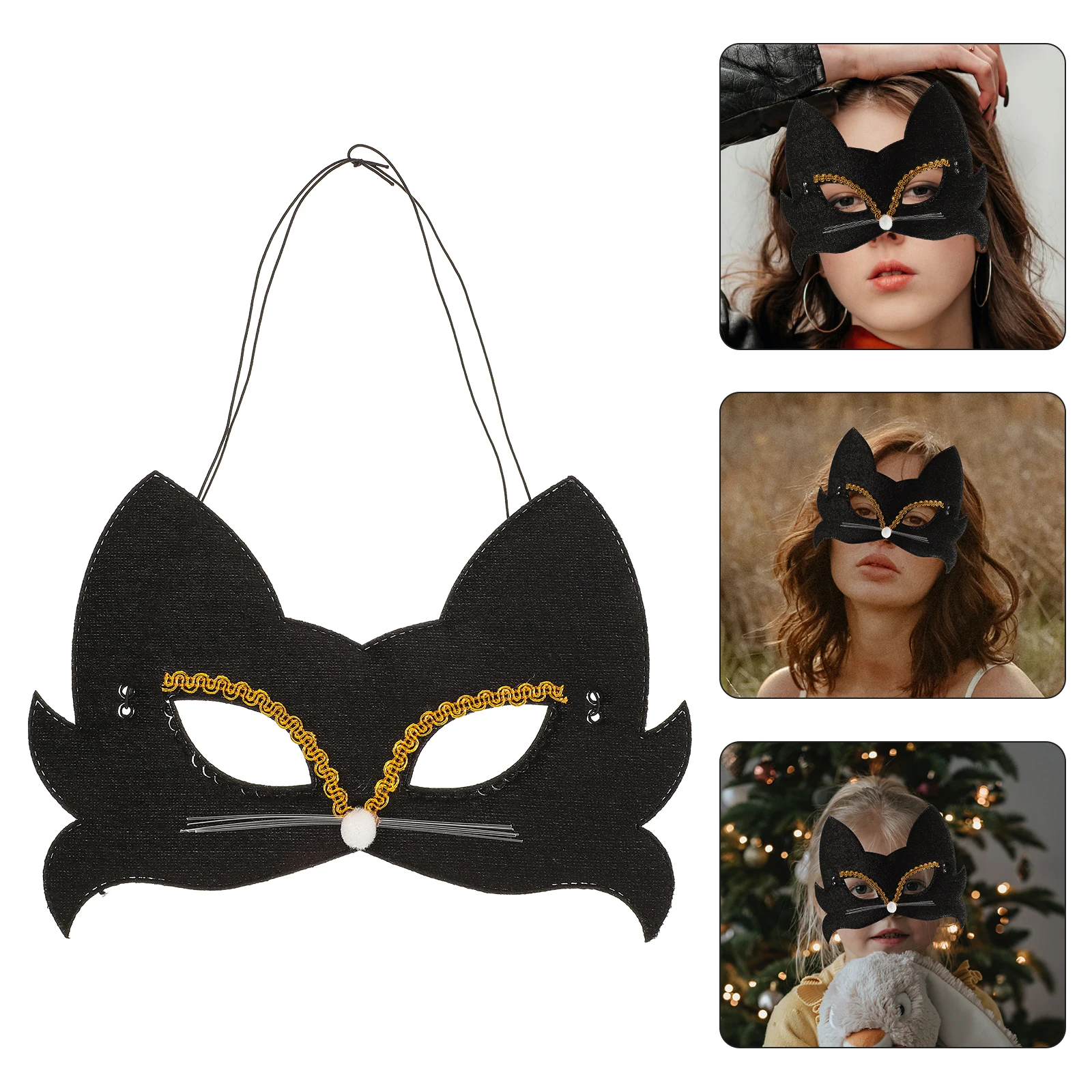 

4Pcs Exquisite Cat Mask Animal Masquerade Party Accessory For Kids And Adults Halloween Costume Eyewear