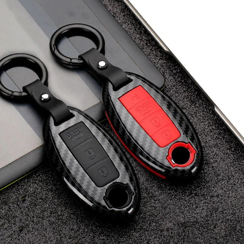 Carbon Fiber Matte Car Key Cover Case For Nissan Qashqai J10J11 X-Trail t31t32 kicks Tiida Pathfinder Murano Note Juke Infiniti