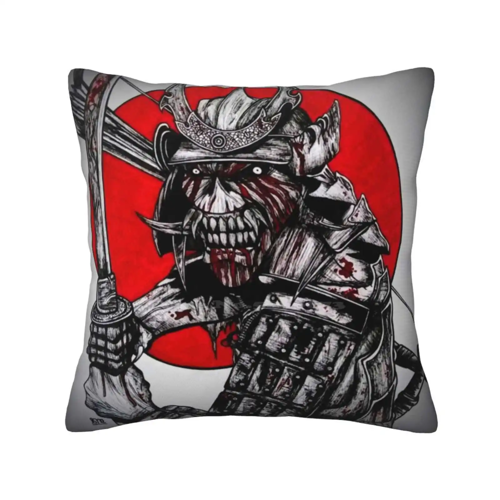 Tactics And Strategy Bedroom Office Hug Pillowcase Japanese Samurai Sword Katana Red Sun Warrior Heavy Metal