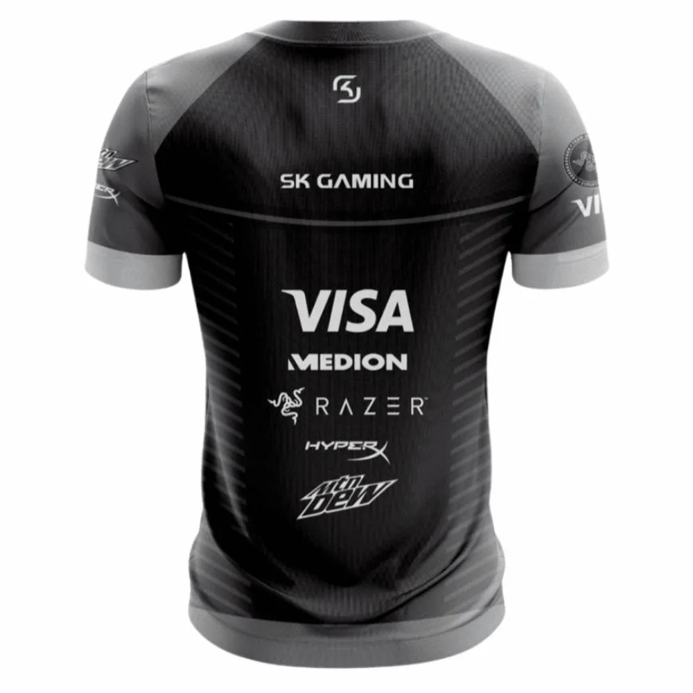 2025 عادية تنفس جيرسي موحدة SK لعبة رمادي CS GO الصيف حلم الرياضة قصيرة الأكمام تي شيرت رجالي #4