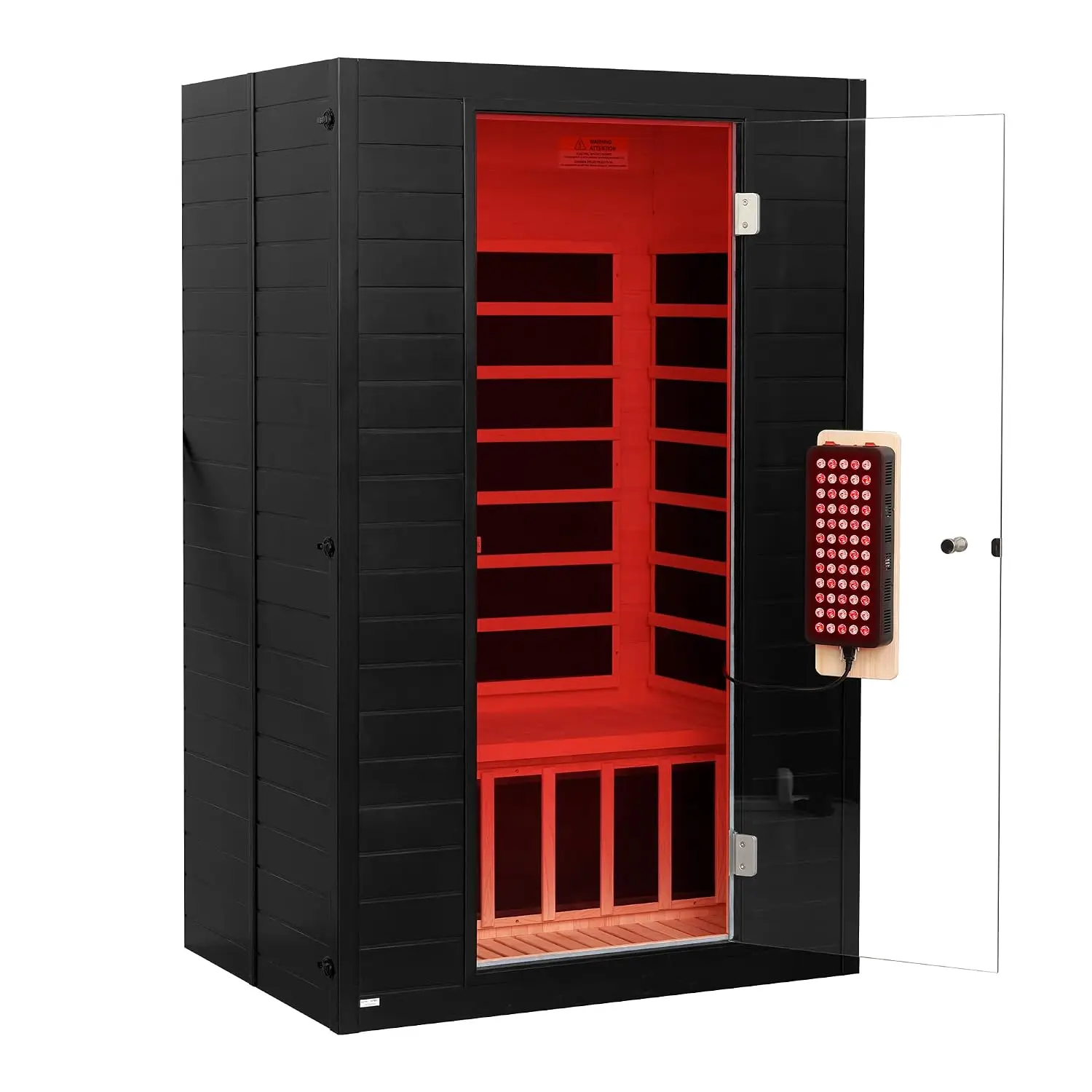 Infrared Sauna, 2 Person Home Sauna with Red Light Therapy Black, Customized