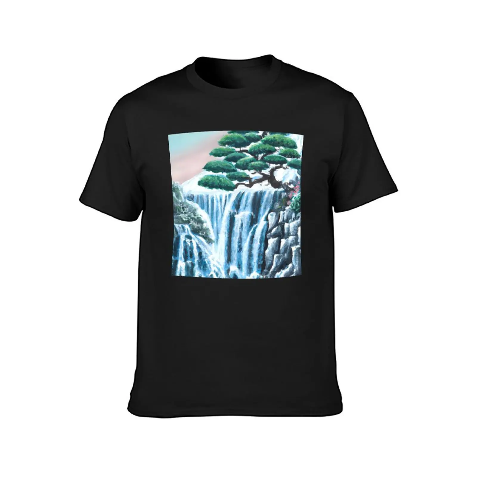 Japanese Waterfall T-Shirt tees cute tops plus sizes sweat heavyweight t shirts for men