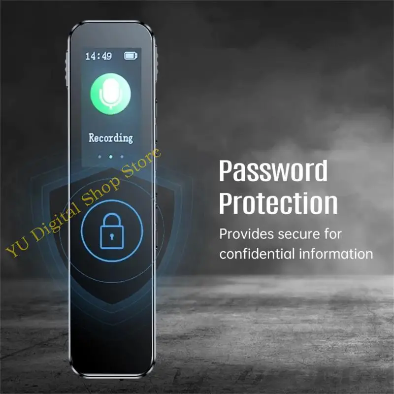 

96BA Large Screen 64GB Digital Voice Recorder MP3 Player with Clear Recording for Conferences, Interviews, and Presentations