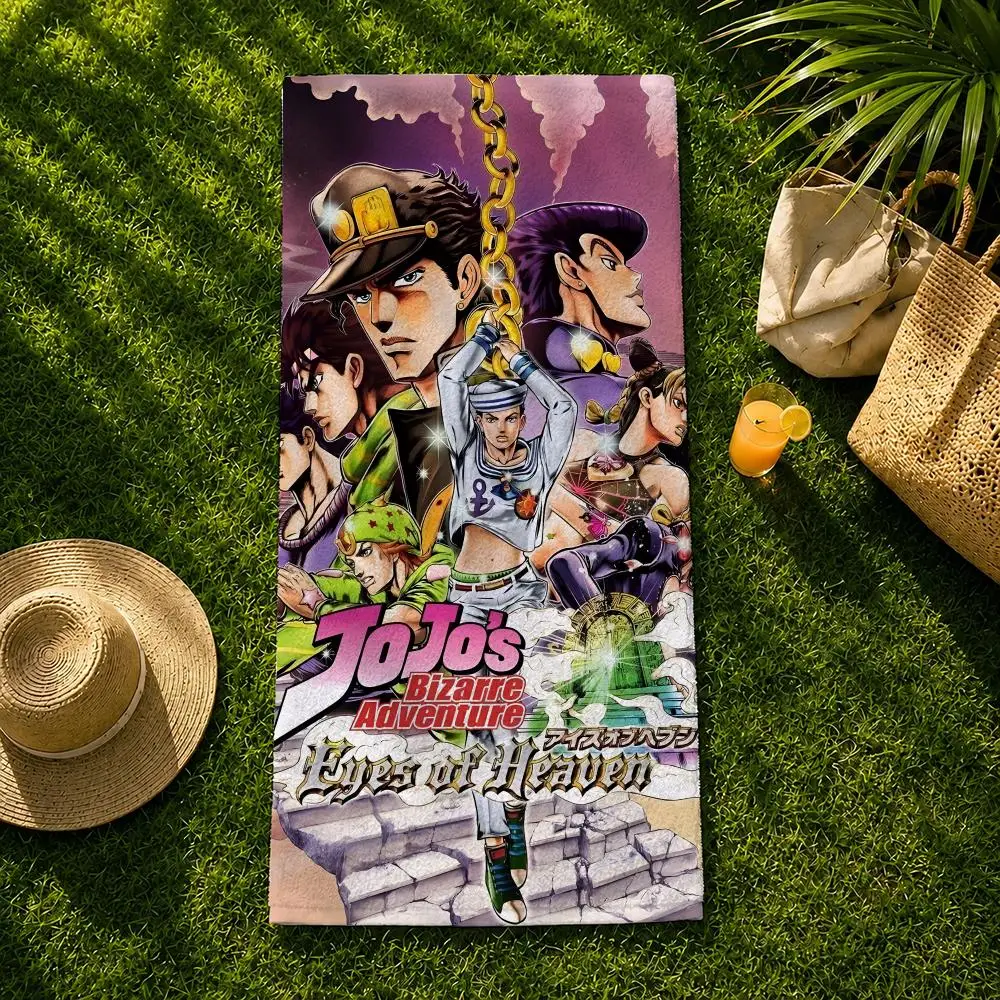 J-JoJos Bizarre Adventure Towel Beach Towel Quick Dry Absorbent Bath Towel For Swimming Gym Camping Outdoor Sunbathing