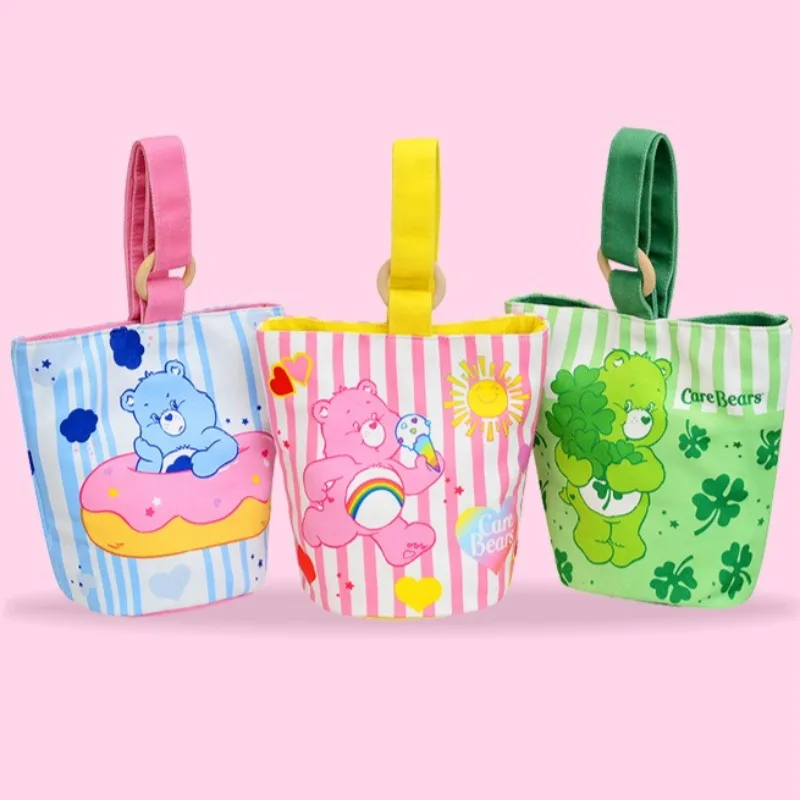 

New Cute Care Bear Shoulder Bag CareBears Striped Series Crossbody Bag Phone Large Capacity Handbag Household Items Girl Gifts