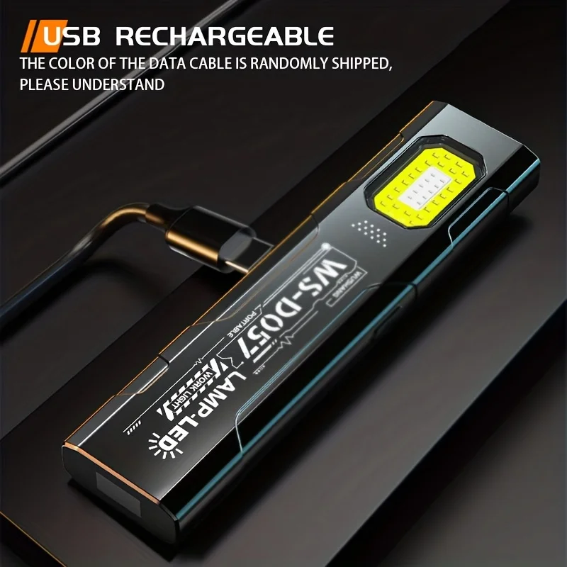 Powerful Mini COB LED Keychain Flashlight USB C Rechargeable Hanging Work Light Waterproof Keyring Camping Walking Pocket Lamp view 3