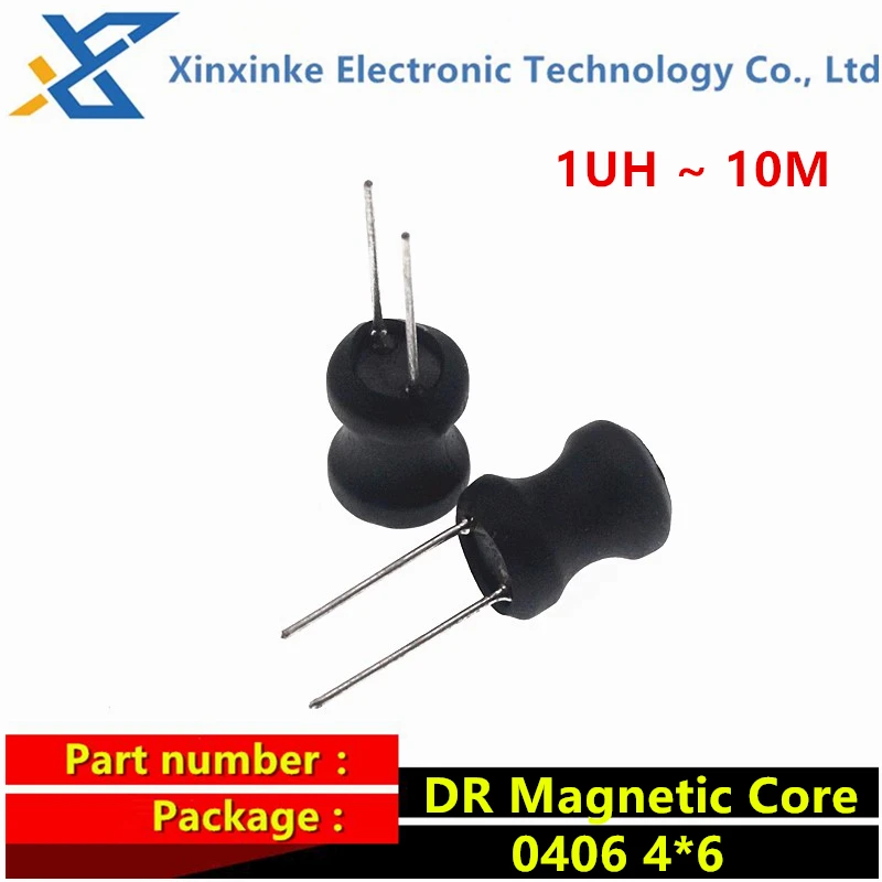 20PCS 4*6 0406 DR Magnetic Core DIP I-shape Power Inductor Inductance Copper Coil 2.2UH 4.7UH 10uH 22uH 100uH 330uH 470uH 1M