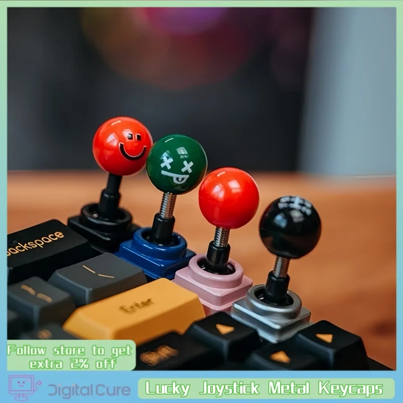 

K20 Lucky Joystick, металлические колпачки для клавиш, съемный джойстик, персонализированные классические ретро-игры, подарок, индивидуальные колпачки для механической клавиатуры
