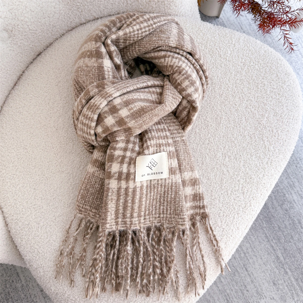 

Luxury Plaid Scarf Winter Warm Cashmere Women Long Pashmina Foulard Female Scarves Lady Tassel Shawl Wraps 2025 Design New