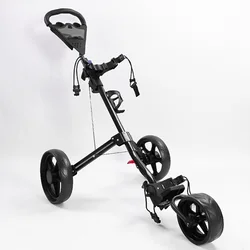 Carrito de empuje de Golf con freno, marcador multifunción, carro plegable de tres ruedas, carro de aleación de aluminio