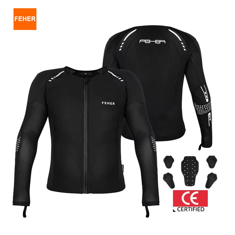 

Мотоциклетная куртка FEHER, летняя мужская и женская, сетчатый дизайн, дышащая, легкая, со съемными защитниками для гонщиков