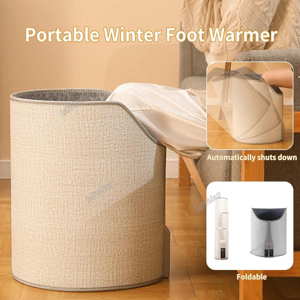 Folding Electric Heater Portable Winter Foot Warmer Leg Warmer Adjustable Thermostat For Home Office Under Desk Winter Cushion