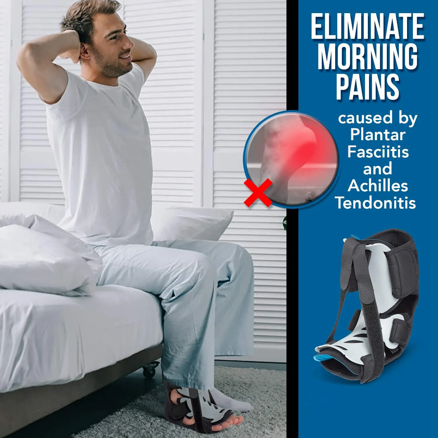 Férula nocturna para fascitis Plantar, bota de soporte para pies para tendón de Fascia y estiramiento de pantorrilla, espolón óseo en el talón, dolor en el arco, caliente