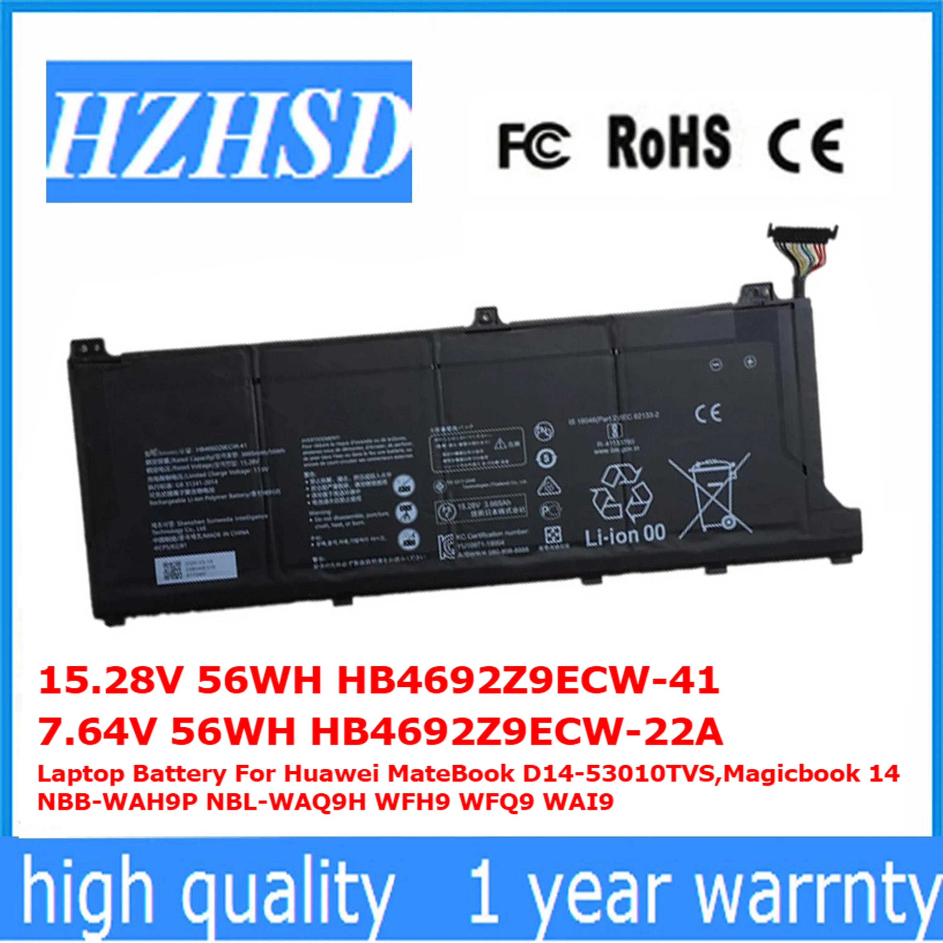 

Original HB4692Z9ECW-41 HB4692Z9ECW-22A Battery For Huawei MateBook D14-53010TVS Magicbook 14 NBB-WAH9P NBL-WAQ9H WFH9 WFQ9 WAI9