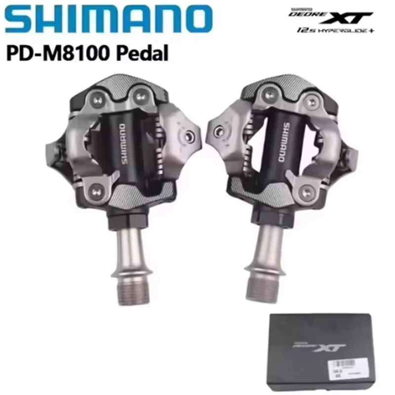 Pedales Shimano GRX PD-M8100 UG de Autobloqueo, Deore XT PD-M8100 PD-M8120, Pedales SPD para Bicicleta de Carreras, Gravel y MTB, Originales Shimano