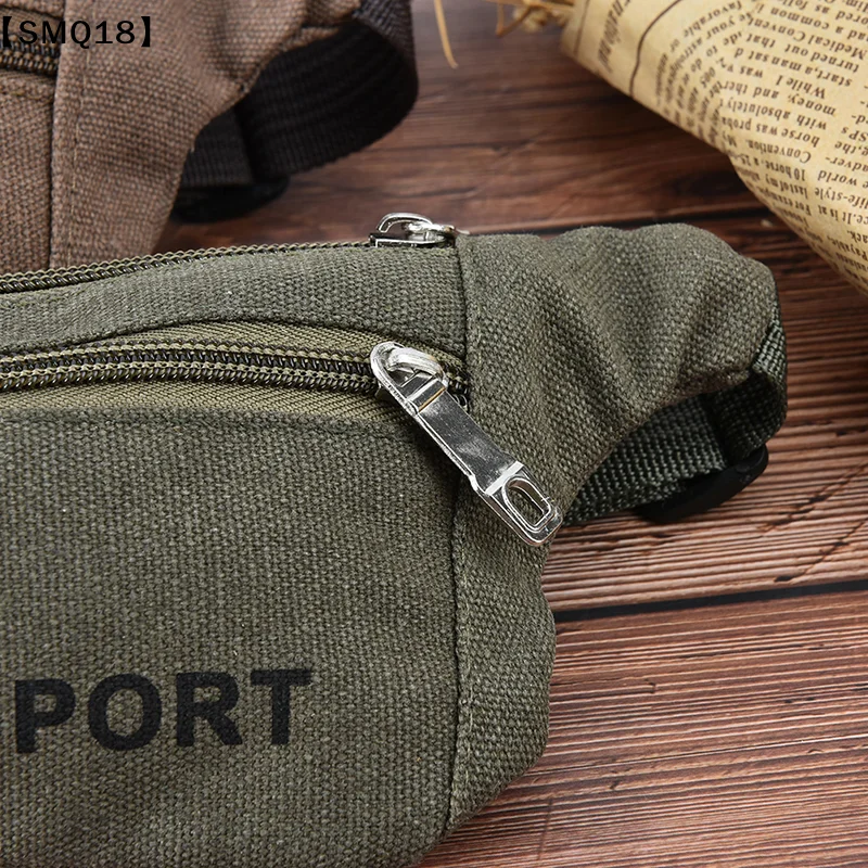1pc x canvas and large capacity running waist pack camping sport hiking zip bag【SMQ】