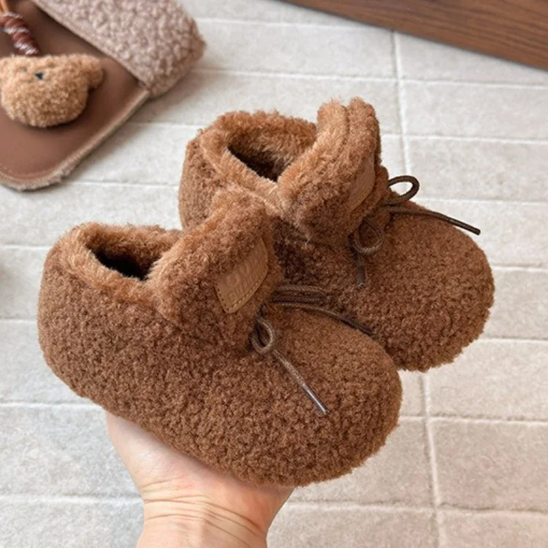 

2025 Children Keep Warm Short Boots for Girls Winter New Fashion Korean Style Soft Bottom Anti-slippery Versatile Princess Shoes