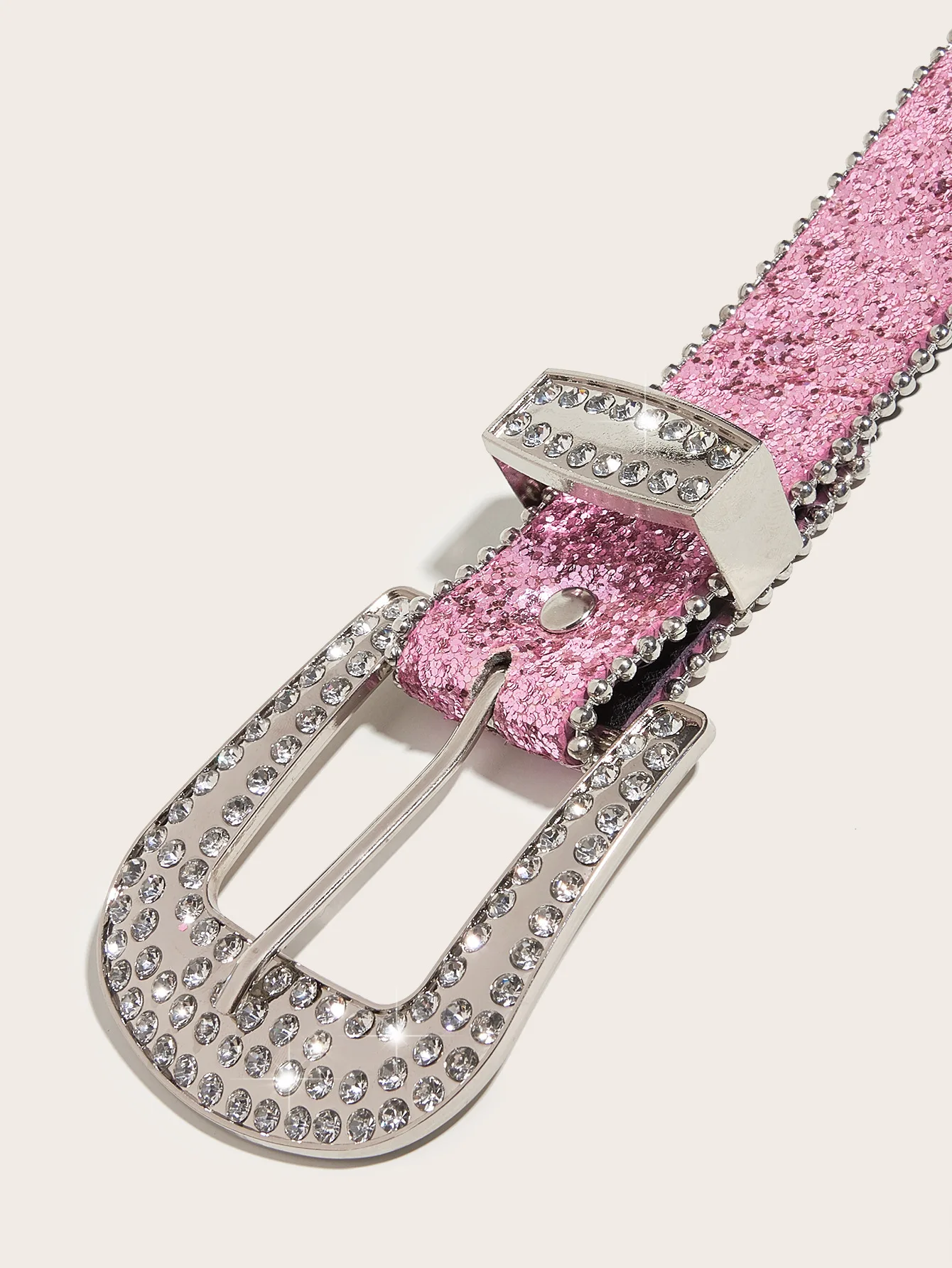 Stilvoller Strass-Gürtel im Western-Cowgirl-Stil, Y2K-Gürtel, glitzernder PU-Ledergürtel, BB-Gürtel, Jeans- und Kleider-Accessoires für Damen – Detail 16