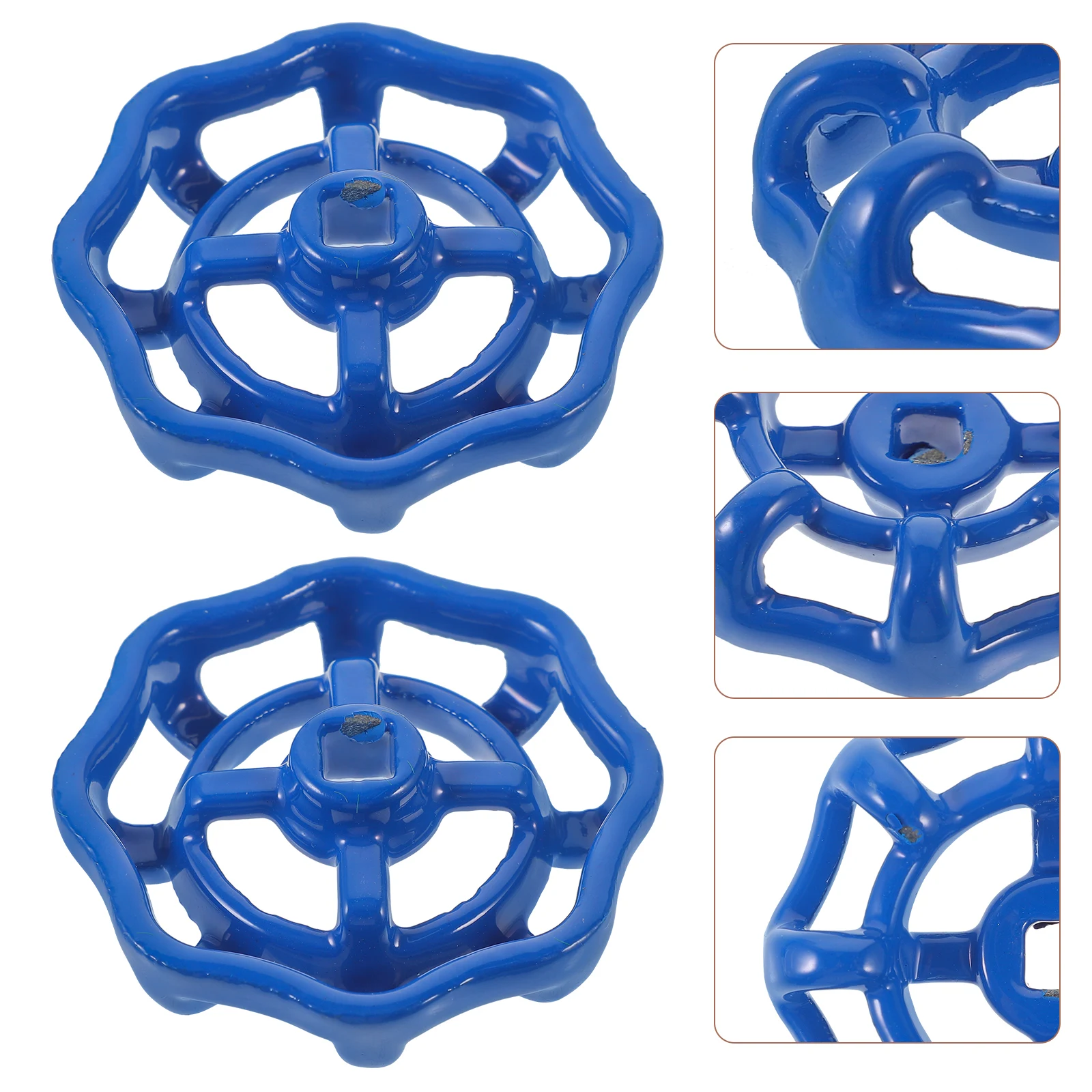 

2 шт. стальной клапан H клапан H сменное колесо для ворот шланговый смеситель 7x7 мм синий 64 мм практичный легкий вес