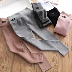 2024 Autumn New Girls' Bottom Pants Slim Fit Elastic Long Pants Girls Fashion Kids Outfit Casual Versatile Children's Trousers