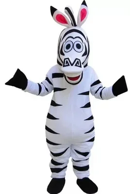 

Adult Size In Madagascar Zebra Mascot Costume Madagascar Marty Mascot Costume