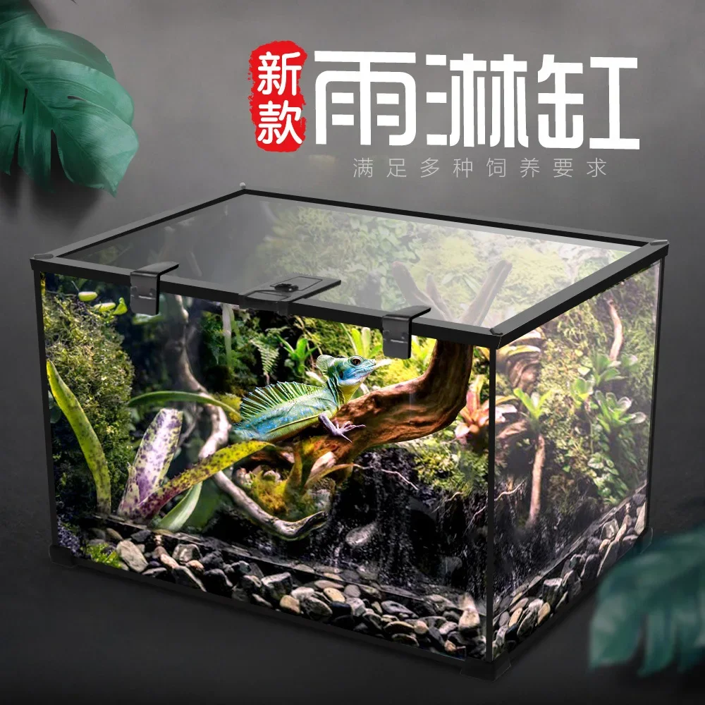 Glass feeding box horned frog palace keeping corn snake amphibious amphibious climbing pet tank