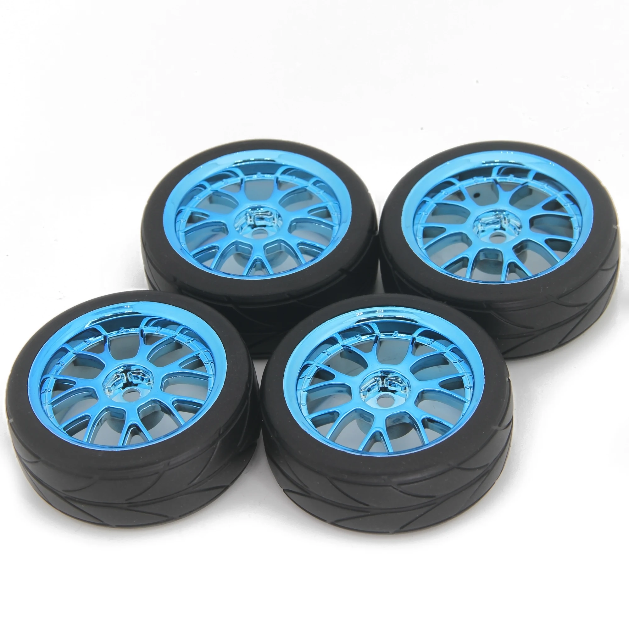 1,9 Zoll 65 mm Radreifen Reifen 12 mm Sechskant blaue Felge langlebiges Gummi für 1/10 1/12 1/14 RC Car Racing Wettbewerbsfähiges Wltoys 144001 – Detail 8
