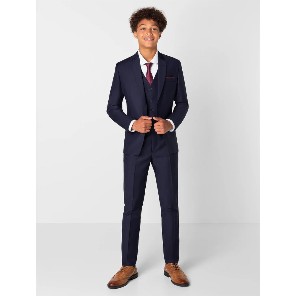 

Navy Blue Suits for Boys 3 Pieces Formal Notch Lapel Single Breasted Blazer Sets Party Casual Slim Wedding Kids Clothes