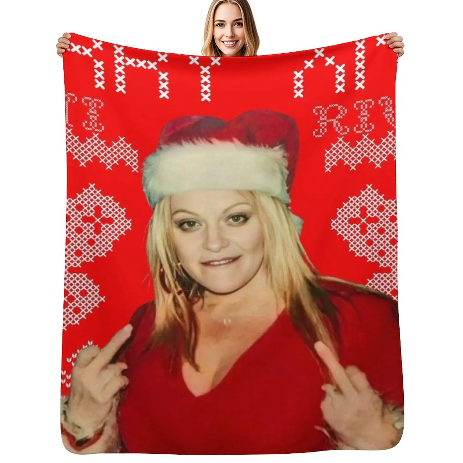 

Merry Xmas Jenni Rivera Throw Blanket Plush Fuzzy Cozy Blanket for Couch Sofa