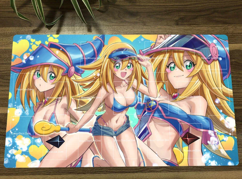 YuGiOh Dark Magician Girl TCG CCG Mat Trading Card Game Mat Table Playmat Gaming Play Mat Mouse Pad Mousepad 60x35cm With Bag