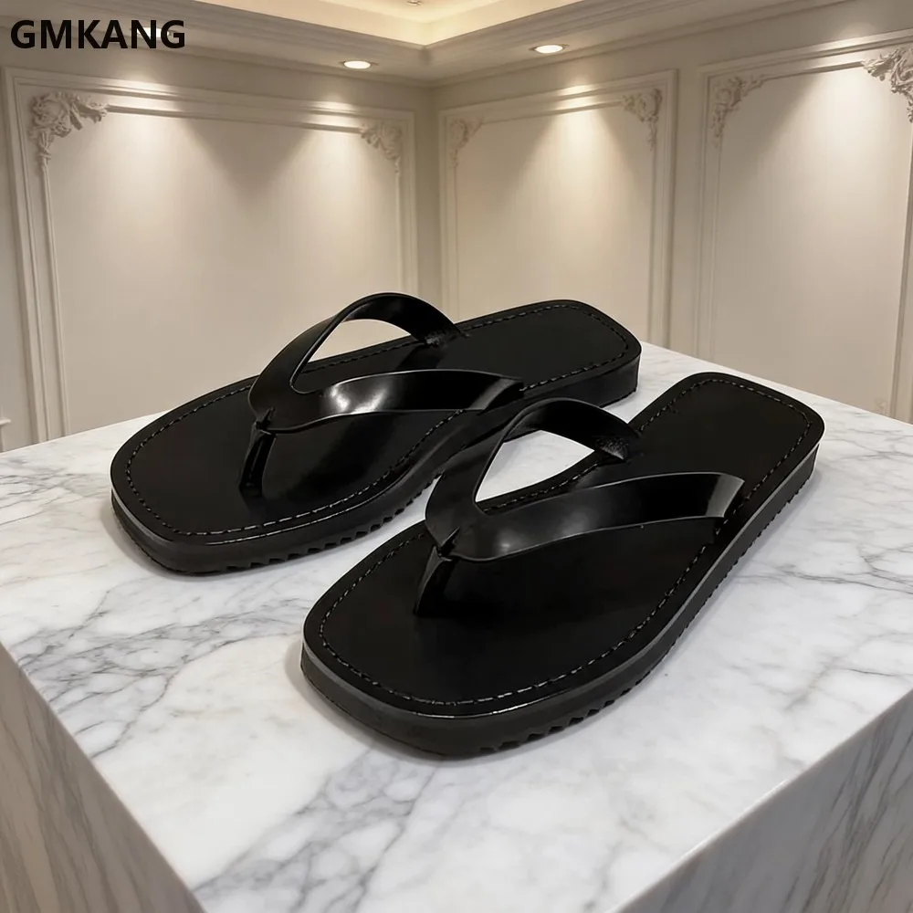 Summer Flat Slippers Women Thick Sole Flip Flops Comfort Mules Breathable Slides Casual Beach Vacation Shoes GMKANG Outdoor