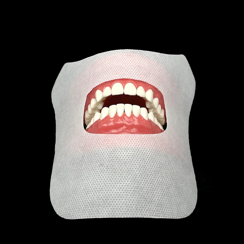 50 Uds. Toalla de tela de algodón con cavidad Oral Dental, gasa para blanquear los dientes, mascarilla Facial Dental, mascarilla bucal para blanquear los dientes