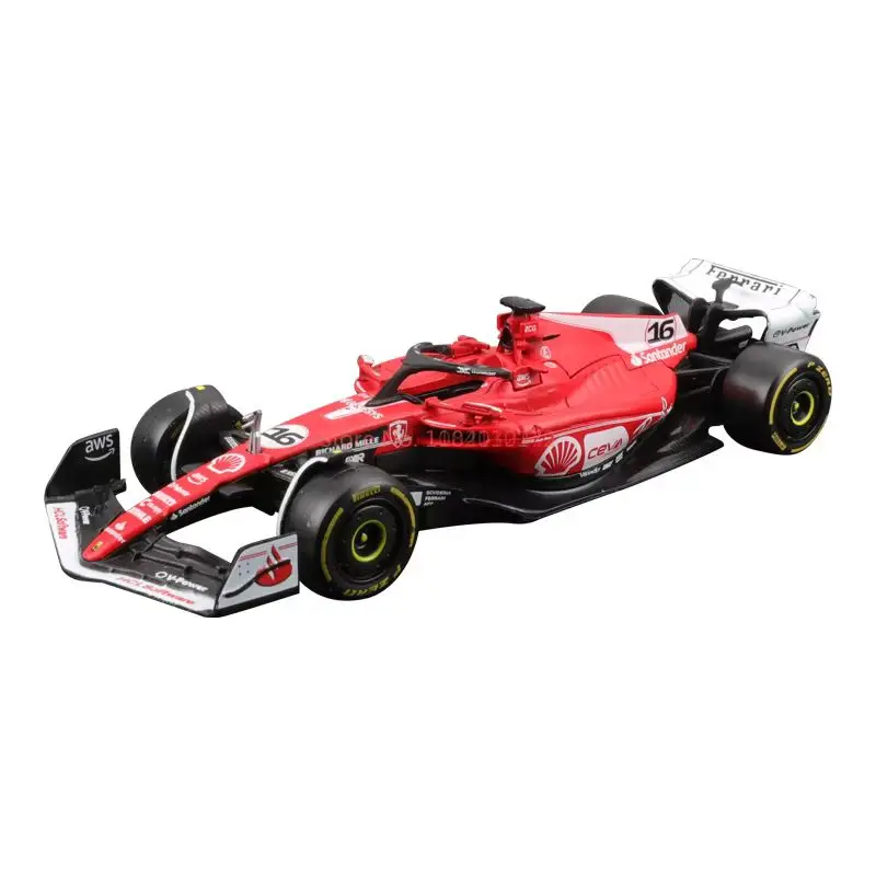 Bburago 1/43 Ferrari Sf-23 Las Vegas Librea Dustcover 16 #   Leclerc Formula 1 Modello di auto Scatola acrilica Collezione di auto in lega Regali giocattolo