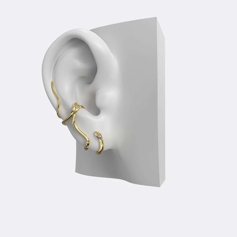 Punk Vintage yılan kristal kulak klipsi saplama küpe kadınlar kızlar için kulak kemikleri klip moda küpe takı hediye