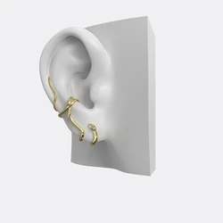 Punk Vintage Snake Crystal Ear Clip Stud Earrings For Women girls Ear Bones Clip Fashion Earring Jewelry Gift