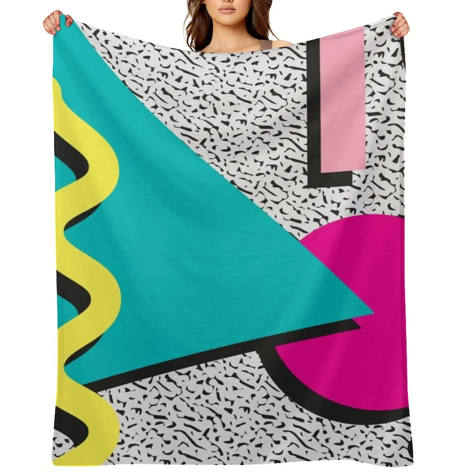 

1980s Abstract Pattern Throw Blanket Furrys Blankets For Bed Flannel heavy to sleep Blankets