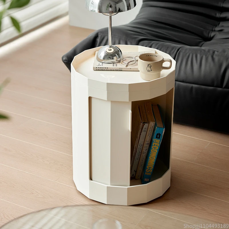 

Nordic Rotating Nightstand - Modern Minimalist Storage Cabinet for Bedroom & Living Room Mobile Side