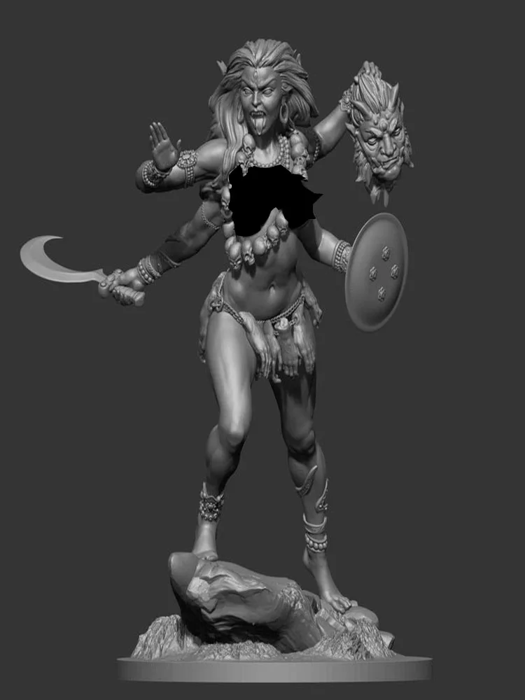 1/32 54MM Goddess Kali stand 54MM    Resin figure Model kits Miniature gk Unassembly Unpainted