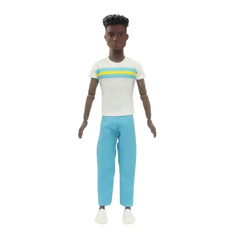

11,5-дюймовая черная кукла-мужчина, игрушка для детей, модель африканского мужчины в модной одежде, игрушка для самостоятельной сборки, подарок на день рождения