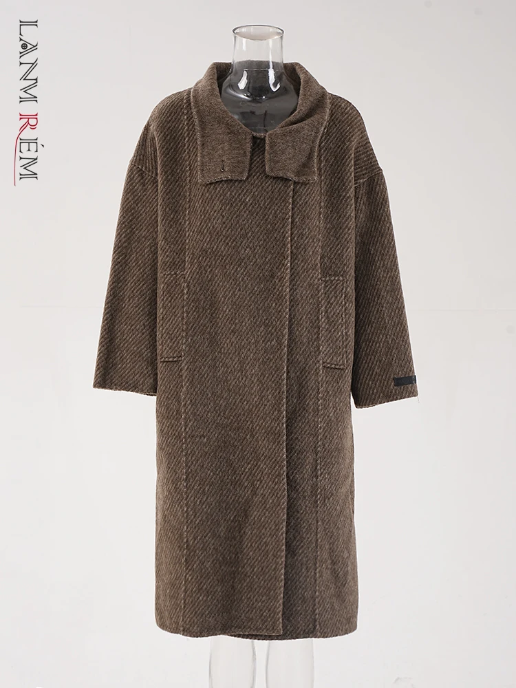 

LANMREM Trendy Woolen Coats Women's Double Sided Long Sleeves Handmade High End Outdoor Coats 2024 Autumn Winter New CPG1888