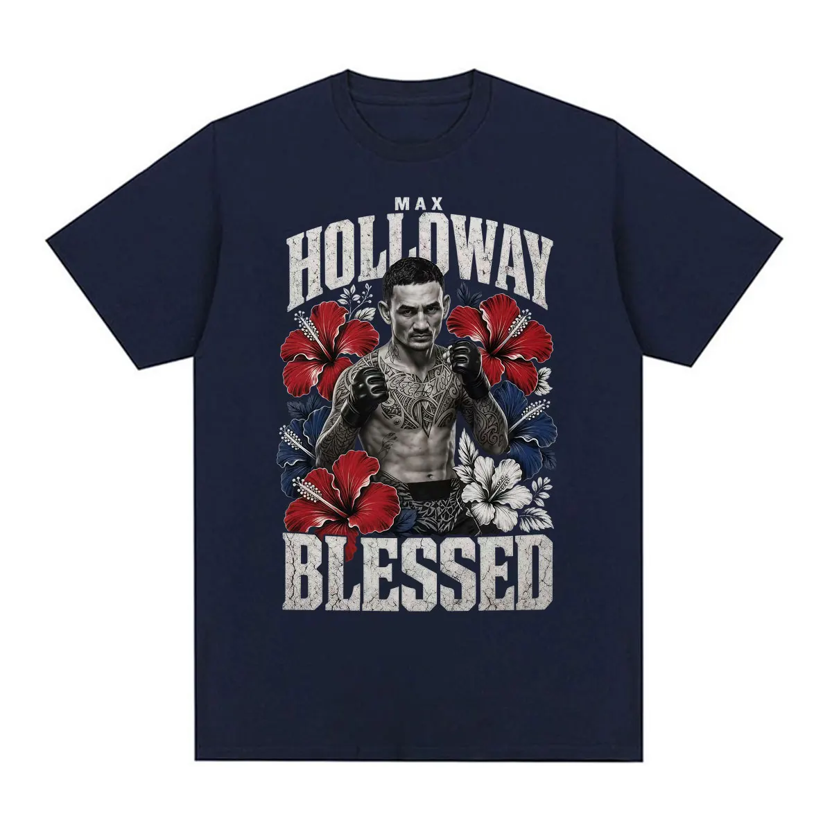 Max Holloway Blessed Vintage Graphic T-shirt Men's Clothing Fashion Violence Aesthetic T Shirts Casual Cotton Oversized T-shirts