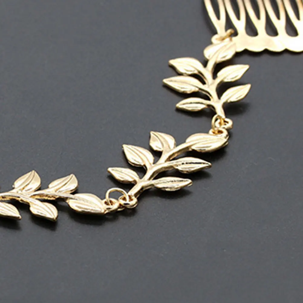 

2Pcs Leaf Tassel Chain Hair Comb Elegant Vintage Bridal Hair Jewelry Wedding Engagement Party Accessories Women