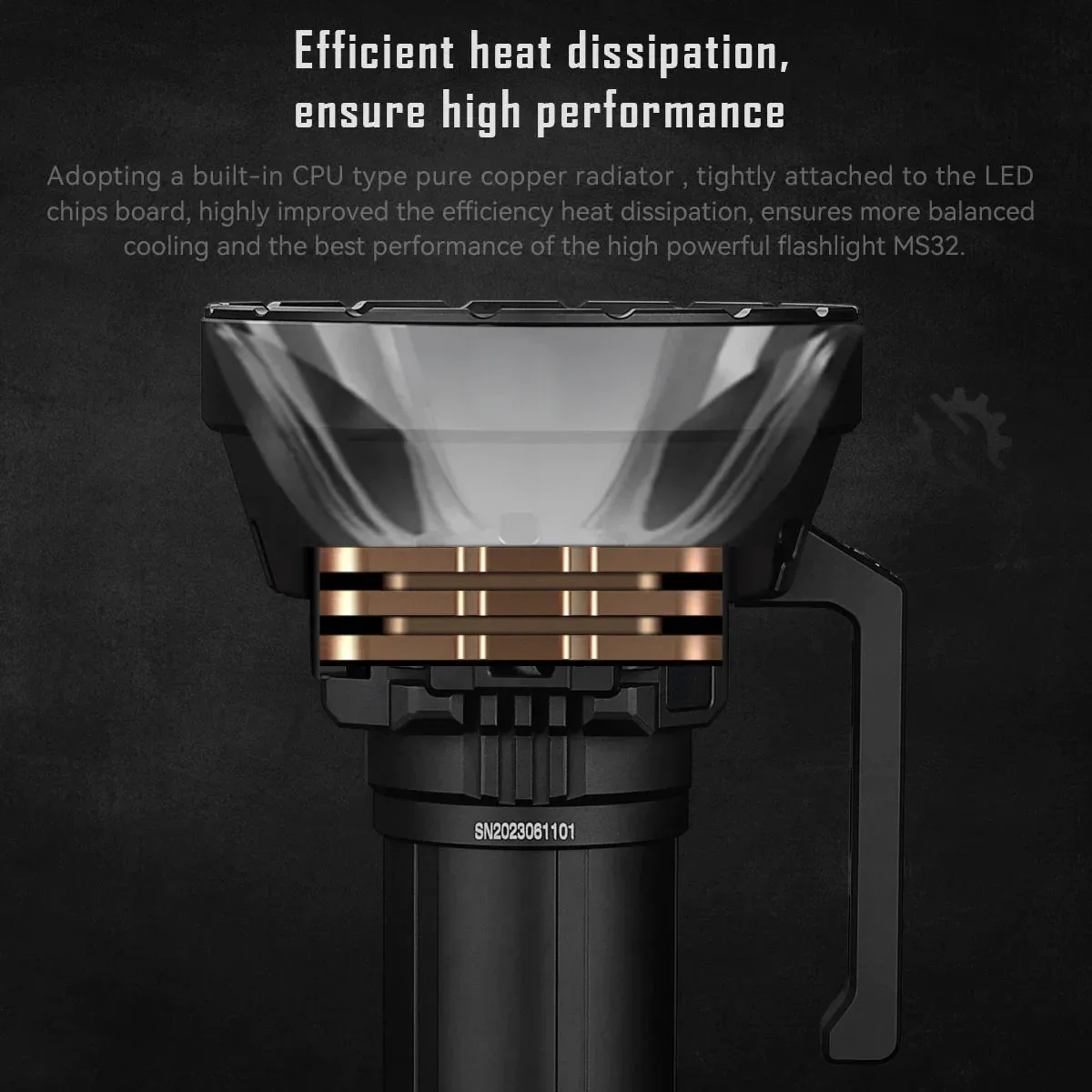 IMALENT MS32 Taschenlampe, 200.000 Lumen, superhell, leistungsstarkes Licht, leistungsstarke, tragbare, wiederaufladbare, wasserdichte Taschenlampe, 1618 m Strahl – Detail 5