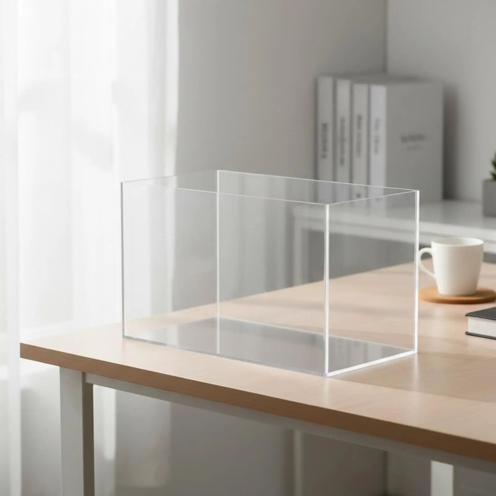 Rectangular Acrylic Aquarium Fish Tank Open Top Clear Container for Betta Axolotl Small Aquatic Pets